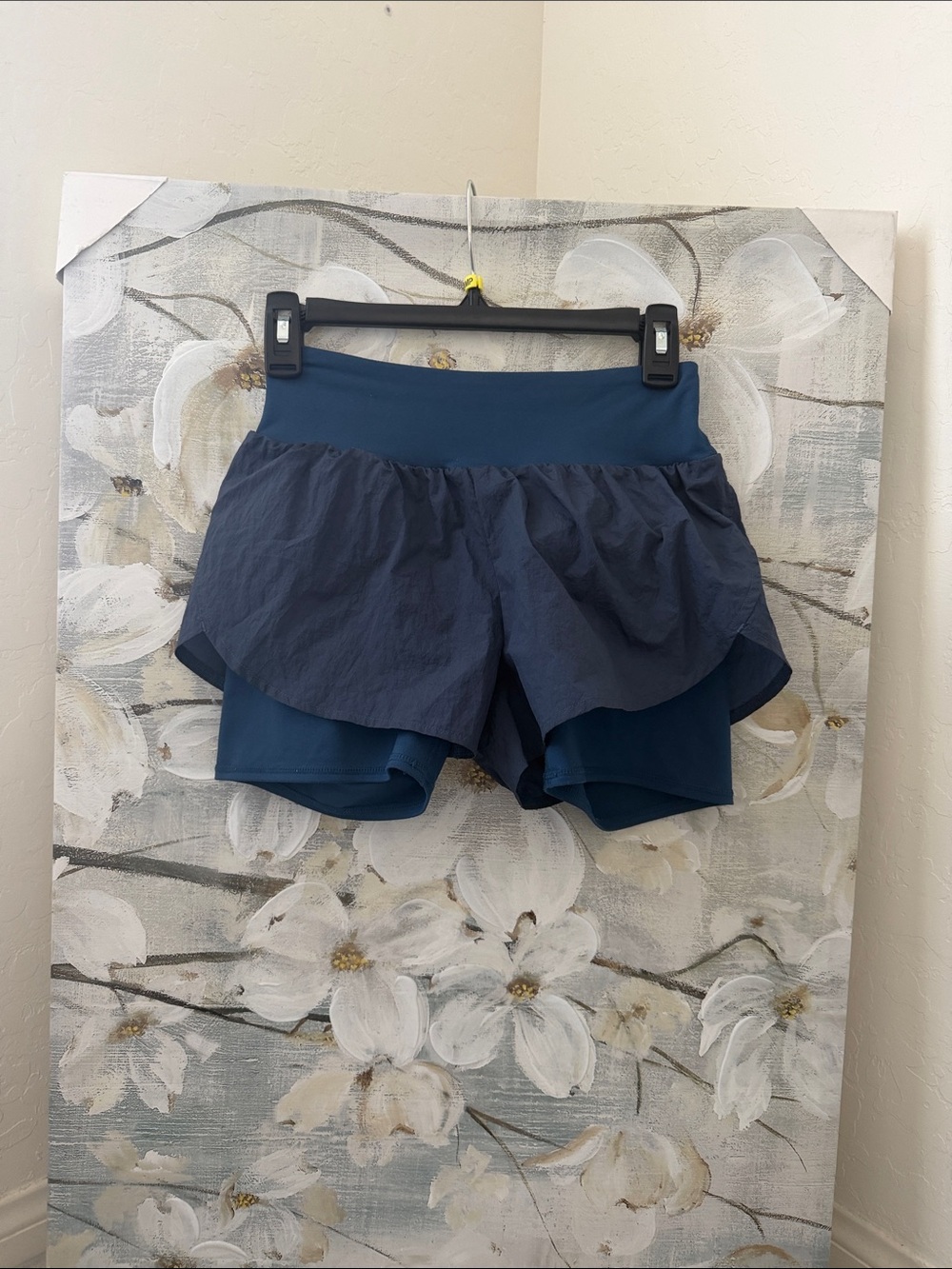 Zella Navy Layered Running Shorts
